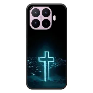 Чехол для Xiaomi 17T (AlphaPrint) - (Христианские) (Крест и город)