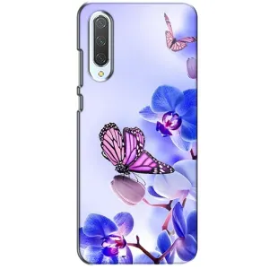 Чехлы с Цветами для Xiaomi CC9 (VPrint) (Бабочка на цветочке)