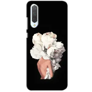 Чехлы (ART) Цветы на Xiaomi CC9 (VPrint) (Белые цветы)