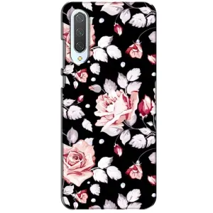 Чехлы с Цветами для Xiaomi CC9 (VPrint) (Цветочки на черном)