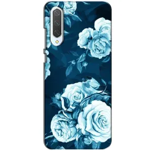 Чехлы (ART) Цветы на Xiaomi CC9 (VPrint) (Голубые Бутоны)