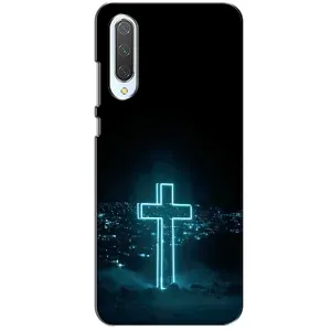 Чехол для Xiaomi CC9 (AlphaPrint) - (Христианские) (Крест и город)
