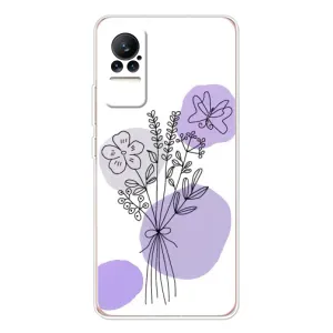Силиконовый чехол с принтом в цветах на Xiaomi Civi 1S (Букет фиолетовая абстракция)