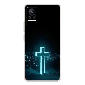 Чехол для Xiaomi Civi 1S (AlphaPrint) - (Христианские) (Крест и город)