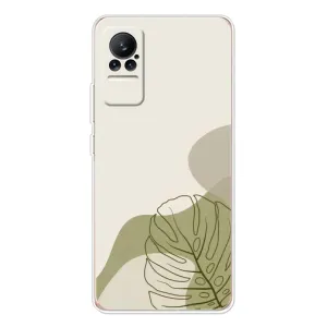 Силиконовый чехол с принтом в цветах на Xiaomi Civi 1S (Зеленая монстера дизайн)