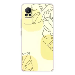 Силиконовый чехол с принтом в цветах на Xiaomi Civi 1S (Желтая монстера арт)