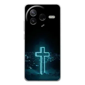 Чехол для Xiaomi Civi 4Pro (AlphaPrint) - (Христианские) (Крест и город)