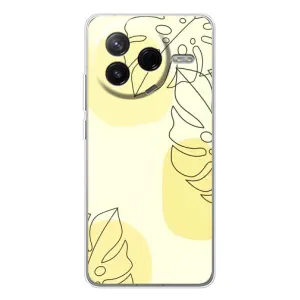 Силиконовый чехол с принтом в цветах на Xiaomi Civi 4Pro (Желтая монстера арт)