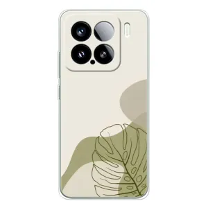 Силиконовый чехол с принтом в цветах на Xiaomi Civi 5Pro (Зеленая монстера дизайн)