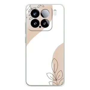 Силиконовый чехол с принтом в цветах на Xiaomi Civi 5Pro (Нюдовая веточка абстракция)