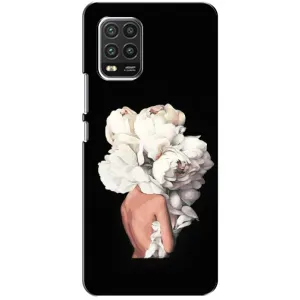 Чехлы (ART) Цветы на Xiaomi Mi 10 Lite (VPrint) (Белые цветы)