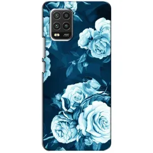 Чехлы (ART) Цветы на Xiaomi Mi 10 Lite (VPrint) (Голубые Бутоны)
