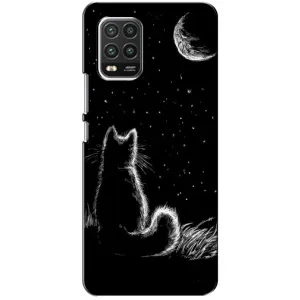 Чохол з принтом для Xiaomi Mi 10 Lite (AlphaPrint) Модні коти (Котик і місяць)