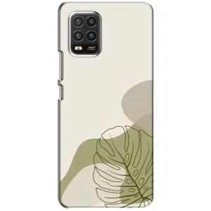 Силиконовый чехол с принтом в цветах на Xiaomi Mi 10 Lite (Зеленая монстера дизайн)