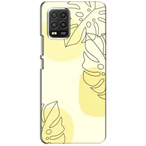 Силиконовый чехол с принтом в цветах на Xiaomi Mi 10 Lite (Желтая монстера арт)