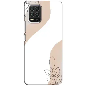 Силиконовый чехол с принтом в цветах на Xiaomi Mi 10 Lite (Нюдовая веточка абстракция)