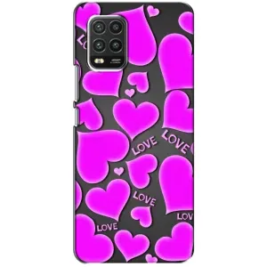 Чехлы для любимой на Ксяоми Ми 10 Лайт (VPrint) (Pink hearts)
