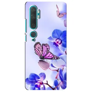 Чехлы с Цветами для Xiaomi Mi 10 (VPrint) (Бабочка на цветочке)