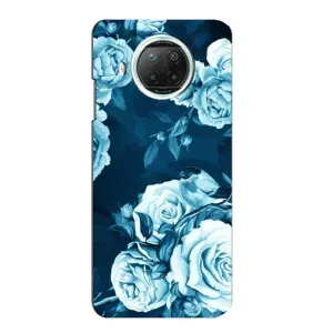 Чехлы (ART) Цветы на Xiaomi Mi 10i (VPrint) (Голубые Бутоны)
