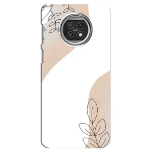 Силиконовый чехол с принтом в цветах на Xiaomi Mi 10t Lite (Нюдовая веточка абстракция)