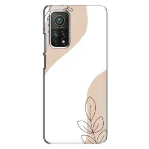 Силиконовый чехол с принтом в цветах на Xiaomi Mi 10T Pro (Нюдовая веточка абстракция)