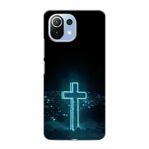 Чехол для Xiaomi Mi 11 Lite (AlphaPrint) - (Христианские) (Крест и город)