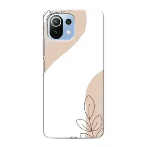 Силконовий чохол з принтом в квітах на Xiaomi Mi 11 Lite (Нюдова гілочка абстракція)