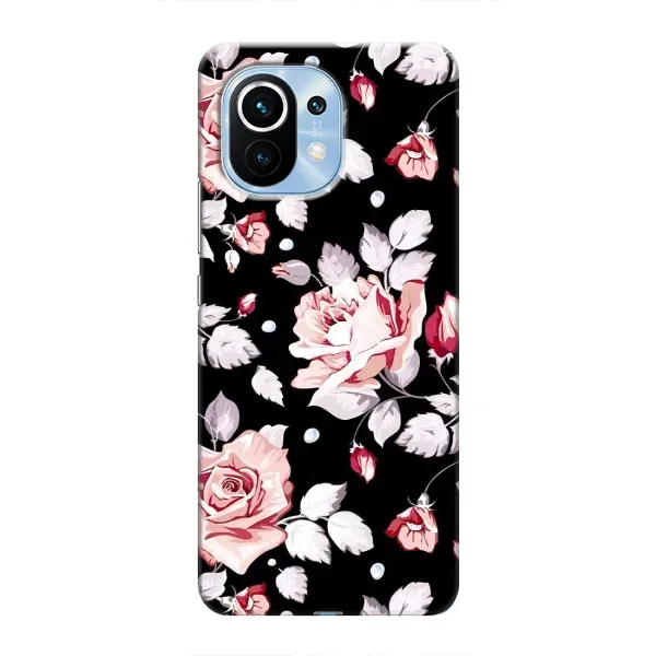 Чехол с принтом «Цветочки на черном» для Xiaomi Mi 11 Чехол с принтом «Цветочки на черном» для Xiaomi Mi 11