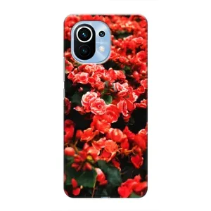 Чехлы с Цветами для Xiaomi Mi 11 (VPrint) (Цветы красные)