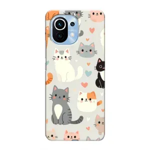 Чехол с принтом «Коллаж котов» для Xiaomi Mi 11