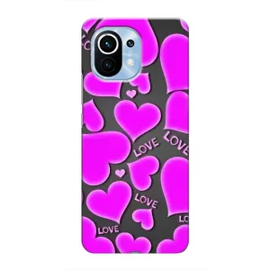 Чехлы для любимой на Сяоми Ми 11 (VPrint) (Pink hearts)