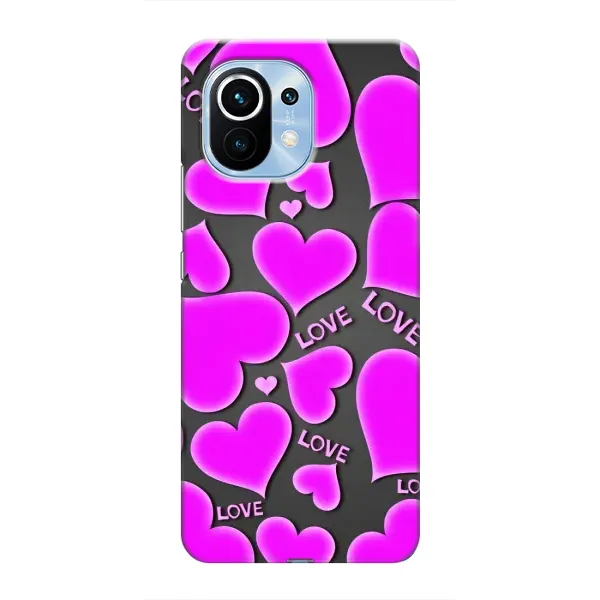 Чехол с принтом «Pink hearts» для Xiaomi Mi 11