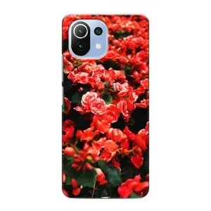 Чехлы с Цветами для Xiaomi Mi 11i (VPrint) (Цветы красные)