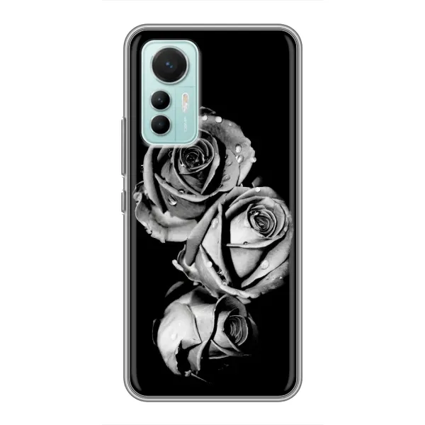 Чехол с принтом «Черная роза» для Xiaomi Mi 12 Lite