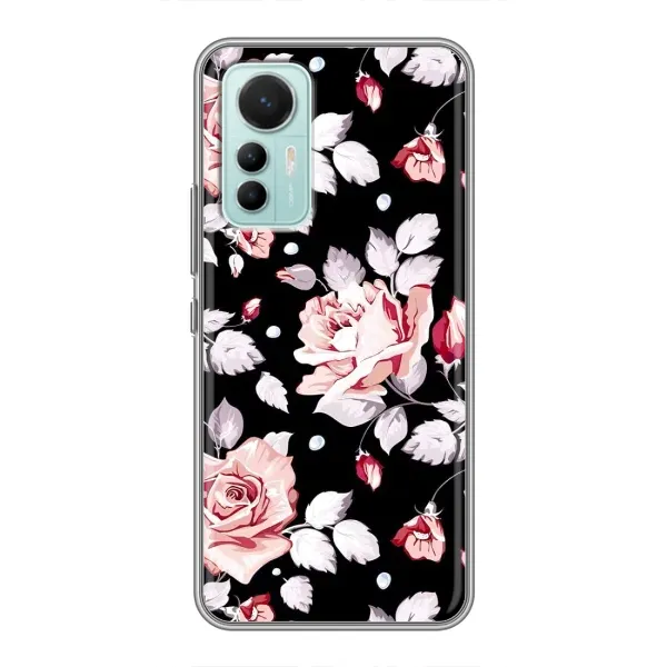 Чехол с принтом «Цветочки на черном» для Xiaomi Mi 12 Lite