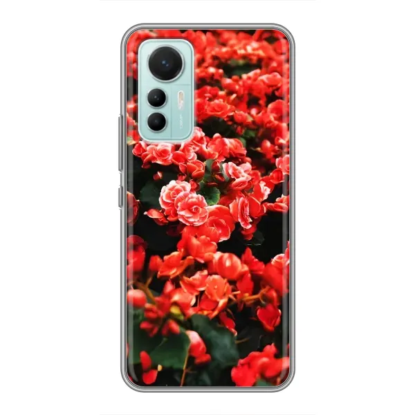 Чехол с принтом «Цветы красные» для Xiaomi Mi 12 Lite