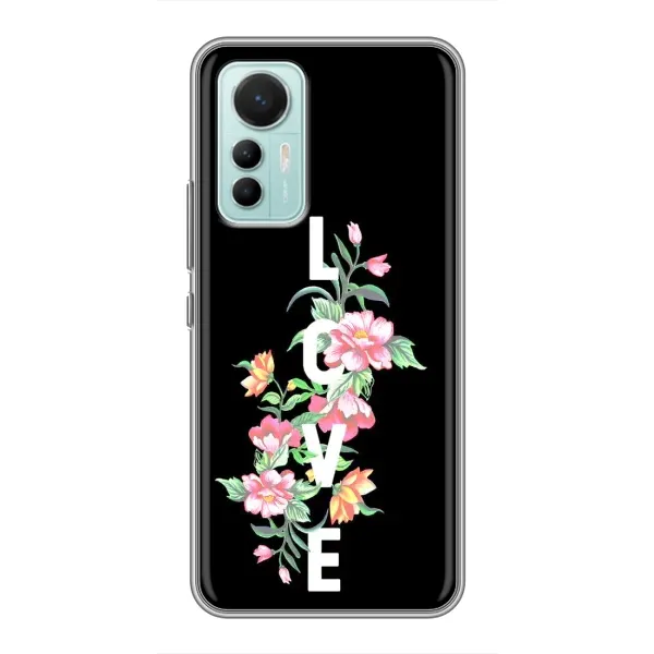 Чехол с принтом «Цветы LOVE» для Xiaomi Mi 12 Lite