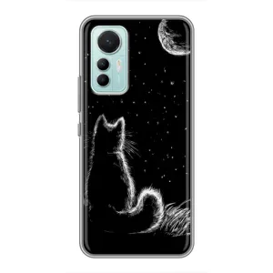Чохол з принтом для Xiaomi Mi 12 Lite (AlphaPrint) Модні коти (Котик і місяць)
