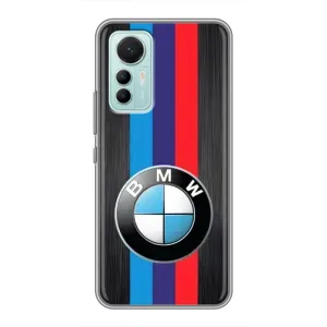 Чехол для Сяоми 12 Лайт - с принтом БМВ (AlphaPrint) (Лого BMW)