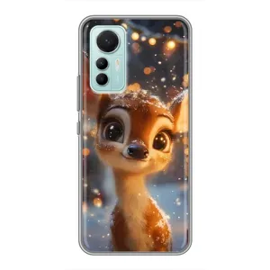 Яскравий чохол для Xiaomi Mi 12 Lite з Зимові Оленята (Оленятко серед гірлянд)