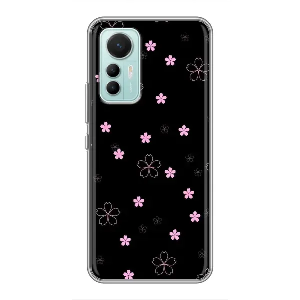 Чохол з принтом «Рожеві квіти на чорному» для Xiaomi Mi 12 Lite Чохол з принтом «Рожеві квіти на чорному» для Xiaomi Mi 12 Lite