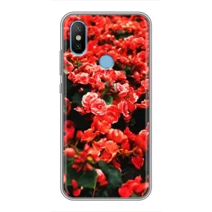 Чехлы с Цветами для Xiaomi Mi6X (VPrint) (Цветы красные)