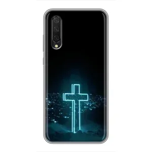 Чехол для Xiaomi Mi 9 Lite (AlphaPrint) - (Христианские) (Крест и город)