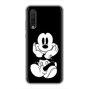 Эксклюзивный чехол для Xiaomi Mi 9 Lite (AlphaPrint - Мультяшные) (Микки на черном)
