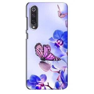 Чехлы с Цветами для Xiaomi Mi 9 SE (VPrint) (Бабочка на цветочке)