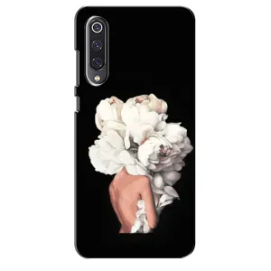 Чехлы (ART) Цветы на Xiaomi Mi 9 SE (VPrint) (Белые цветы)