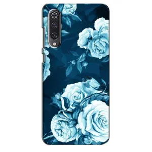 Чехлы (ART) Цветы на Xiaomi Mi 9 SE (VPrint) (Голубые Бутоны)