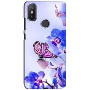 Чехлы с Цветами для Xiaomi Mi A2 Lite (VPrint) (Бабочка на цветочке)