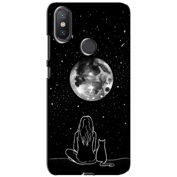 Чохол з принтом «Дівчина з котом» для Xiaomi Mi A2 Lite