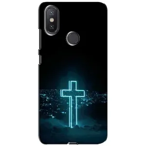 Чехол для Xiaomi Mi A2 Lite (AlphaPrint) - (Христианские) (Крест и город)